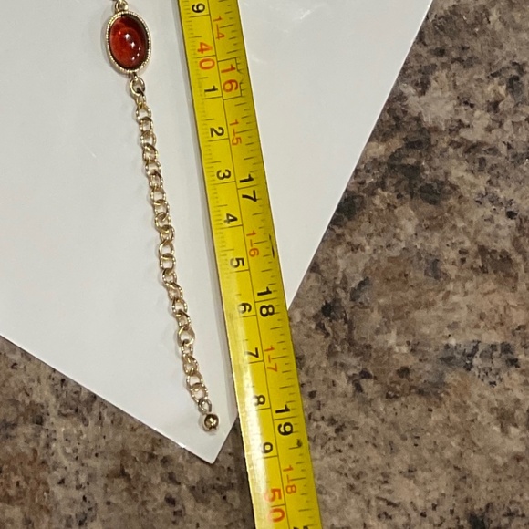 Topaz/Citrine Oval Gem Necklace Earrings  Set.  Vintage 1980’s  Unbranded - Picture 6 of 10